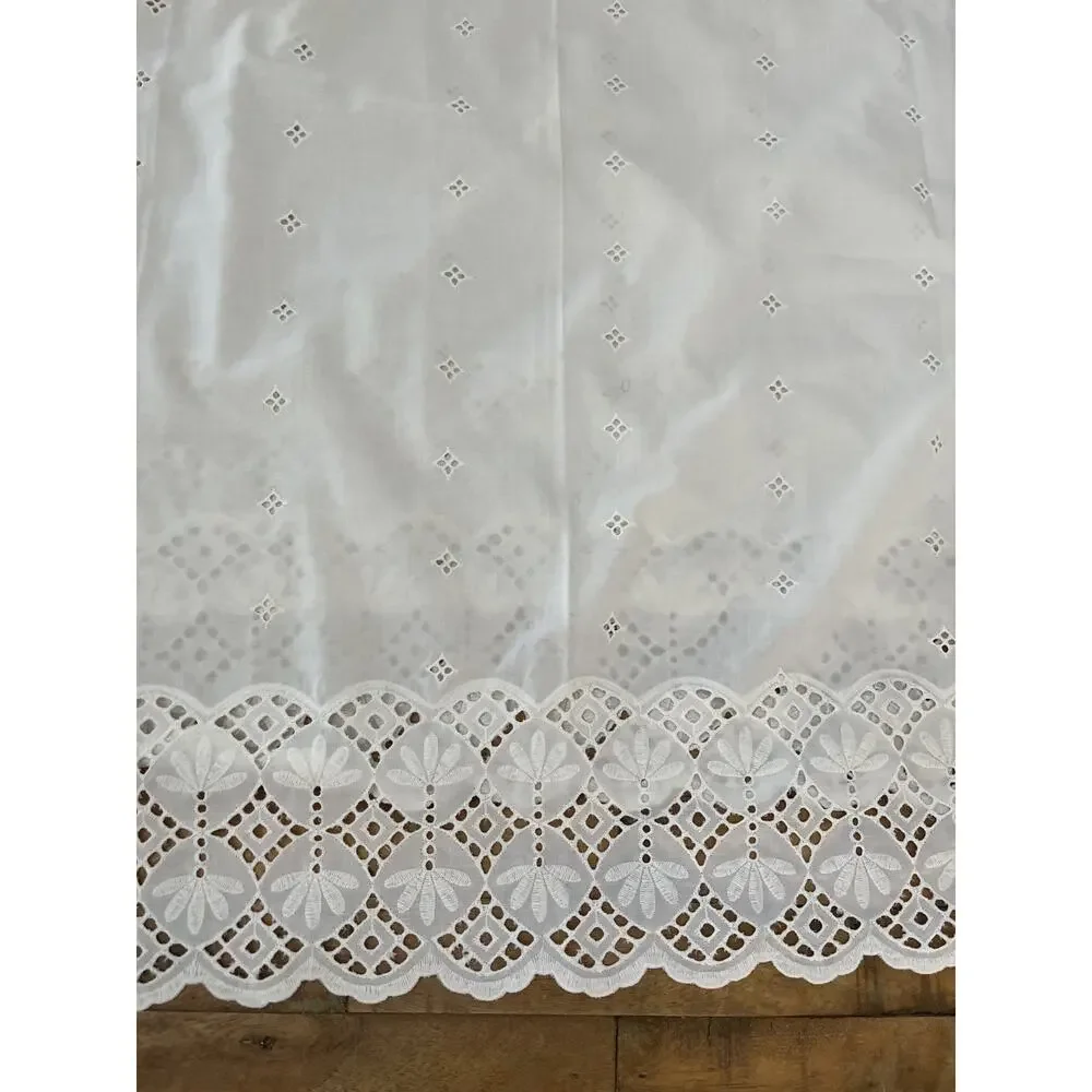 Vintage 3 Curtain Panels Sheer Lace Off White 32